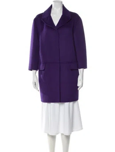 Pre-owned Prada 2014 Virgin Wool Coat In Purple