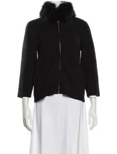 Pre-owned Prada 2014 Virgin Wool Fur Jacket In Black