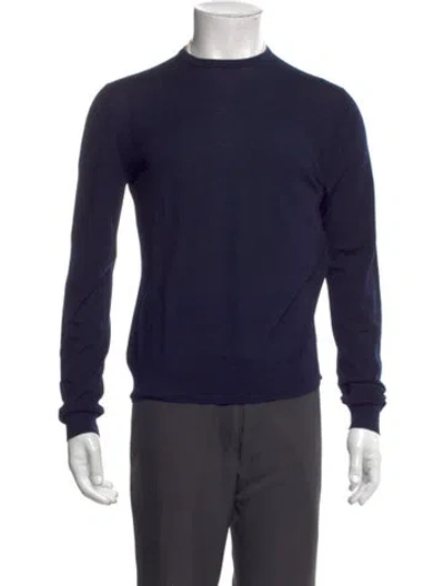Pre-owned Prada 2014 Virgin Wool Pullover In Blue
