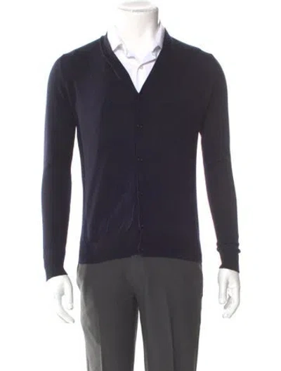 Pre-owned Prada 2014 V-neck Cardigan In Blue