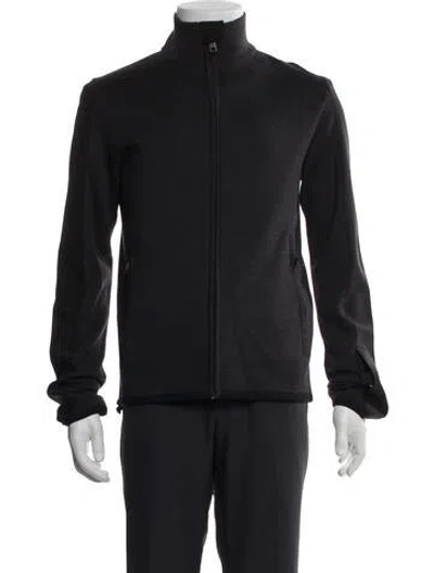 Pre-owned Prada 2014 Wool Bomber Jacket In Black