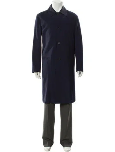 Pre-owned Prada 2014 Wool Overcoat In Blue