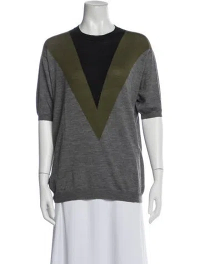 Pre-owned Prada 2014 Wool Sweater In Gray