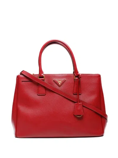Pre-owned Prada 2015-2020 Galleria 2way Handbag In Red