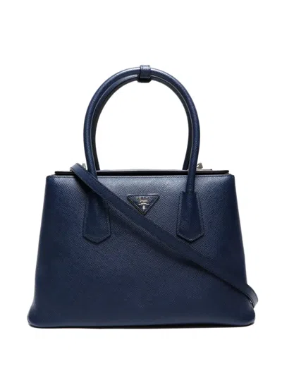 Pre-owned Prada 2015-2020s Leather Tote Bag In Blue