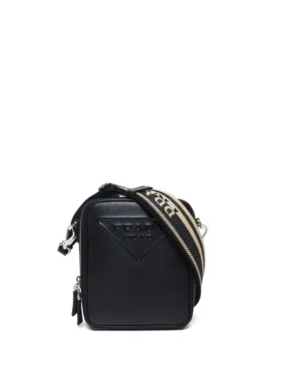 Pre-owned Prada 2015-2024 Triangle-logo Shoulder Bag In Black