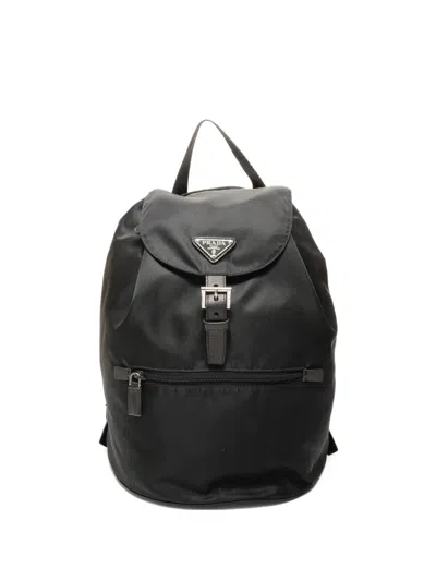 Pre-owned Prada 2015-2025 Logo-detail Backpack In Black