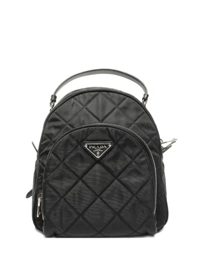 Pre-owned Prada 2015-2025 Quilted Backpack In Black