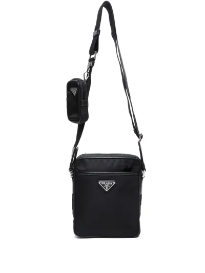 Pre-owned Prada 2015-2025 Re-nylon Shoulder Bag In Black