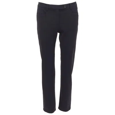 Pre-owned Prada 2015 Black Twill Horizontal Pockets Tapered Trousers It40 S