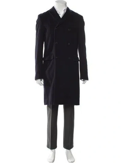 Pre-owned Prada 2015 Cashmere Overcoat In Blue