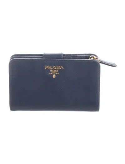 Pre-owned Prada 2015 Compact Wallet In Blue