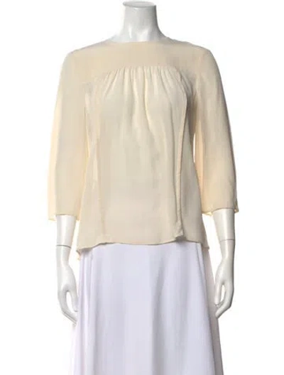 Pre-owned Prada 2015 Crew Neck Blouse In Neutrals