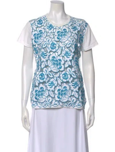 Pre-owned Prada 2015 Floral Print T-shirt In White