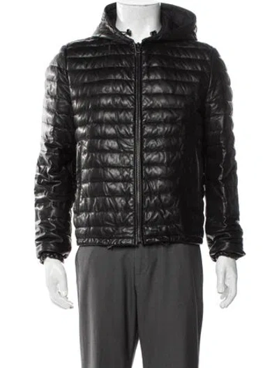 Pre-owned Prada 2015 Lambskin Puffer Coat In Black