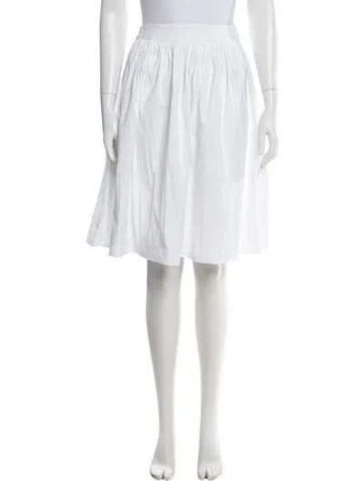 Pre-owned Prada 2015 Midi Length Skirt In White