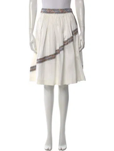Pre-owned Prada 2015 Midi Length Skirt In White