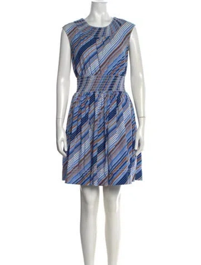 Pre-owned Prada 2015 Mini Dress In Blue