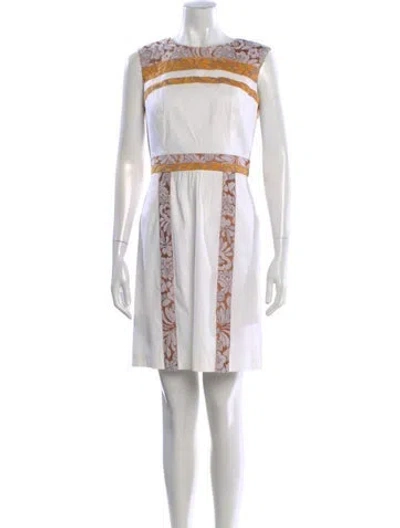Pre-owned Prada 2015 Mini Dress In White