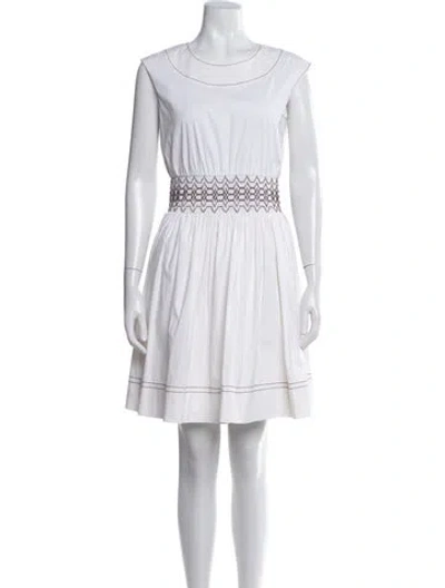 Pre-owned Prada 2015 Mini Dress In White
