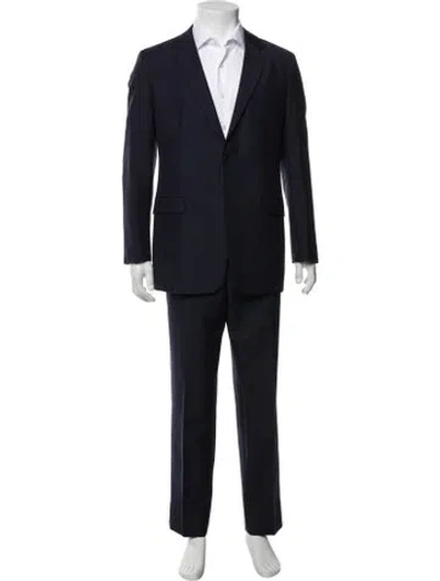 Pre-owned Prada 2015 Mohair Two-piece Suit In Blue