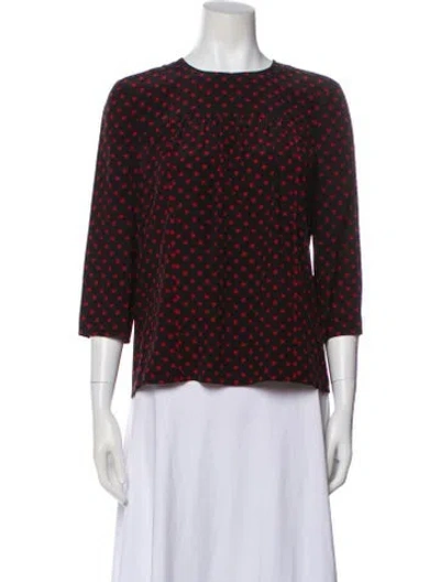 Pre-owned Prada 2015 Printed Blouse In Black