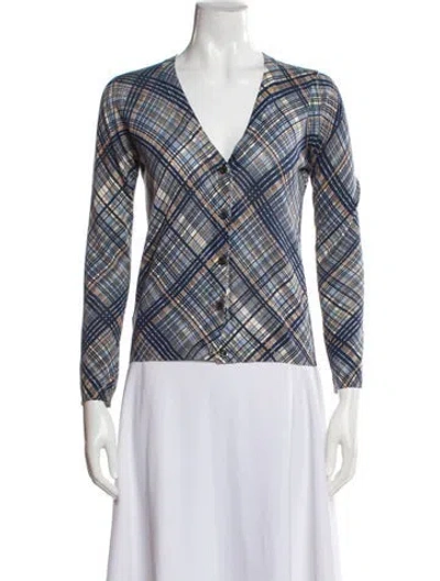 Pre-owned Prada 2015 Printed Sweater In Blue