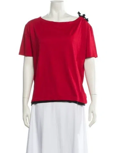 Pre-owned Prada 2015 Scoop Neck T-shirt In Red