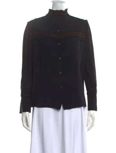 Pre-owned Prada 2015 Silk Blouse In Black
