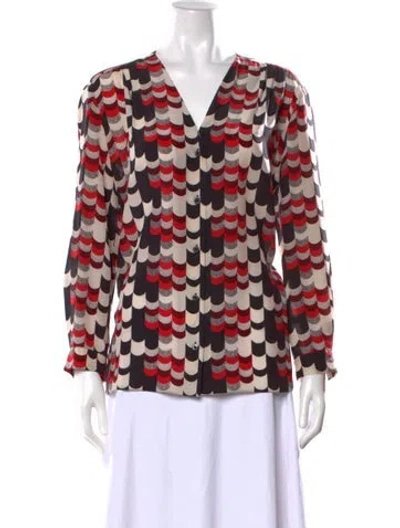 Pre-owned Prada 2015 Silk Blouse In Multi