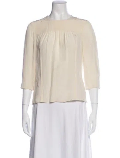 Pre-owned Prada 2015 Silk Blouse In Neutral