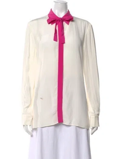 Pre-owned Prada 2015 Silk Blouse In Neutrals