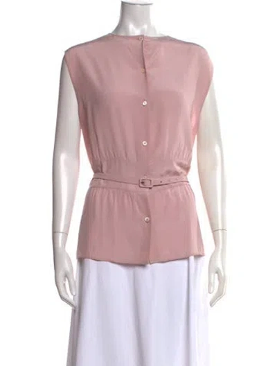 Pre-owned Prada 2015 Silk Blouse In Pink