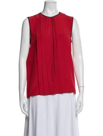 Pre-owned Prada 2015 Silk Blouse In Red
