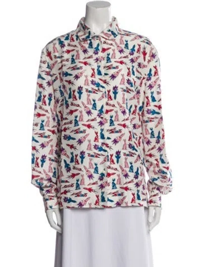 Pre-owned Prada 2015 Silk Button-up Top In Multi