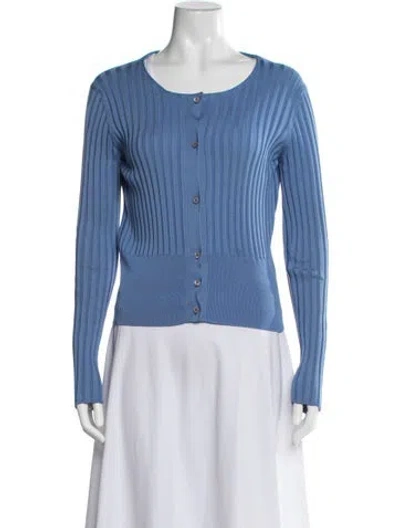 Pre-owned Prada 2015 Silk Sweater In Blue