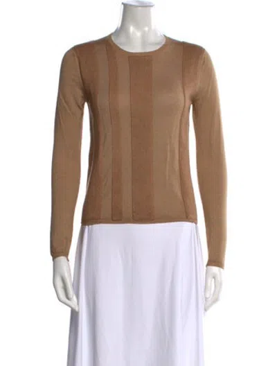 Pre-owned Prada 2015 Silk Sweater In Brown