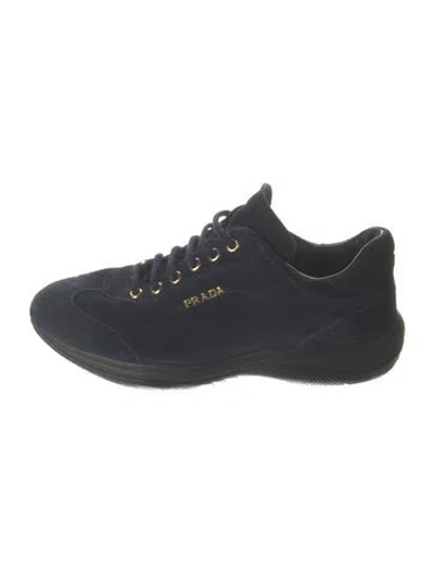 Pre-owned Prada 2015 Suede Sneakers In Blue