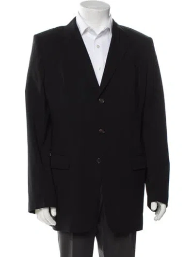 Pre-owned Prada 2015 Virgin Wool Blazer In Black