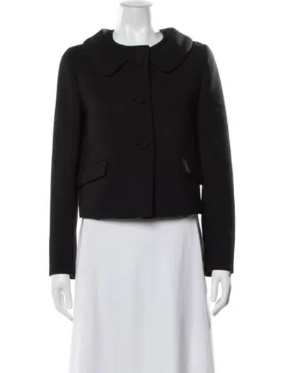 Pre-owned Prada 2015 Virgin Wool Blazer In Black