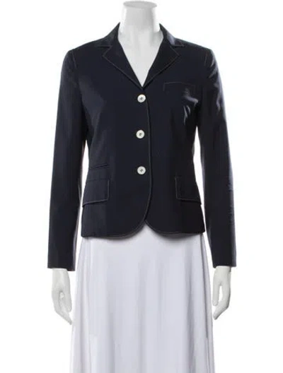Pre-owned Prada 2015 Virgin Wool Blazer In Blue