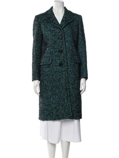 Pre-owned Prada 2015 Virgin Wool Coat In Blue