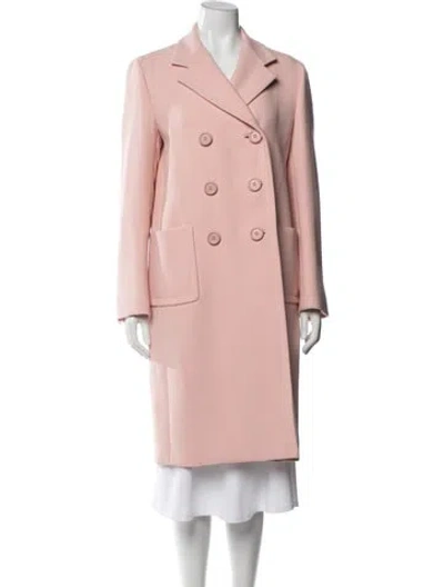 Pre-owned Prada 2015 Virgin Wool Coat In Pink