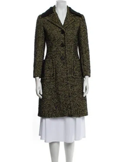 Pre-owned Prada 2015 Virgin Wool Peacoat In Black