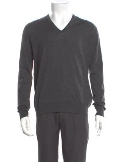 Pre-owned Prada 2015 Virgin Wool Pullover In Gray