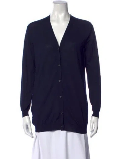 Pre-owned Prada 2015 Virgin Wool Sweater In Blue