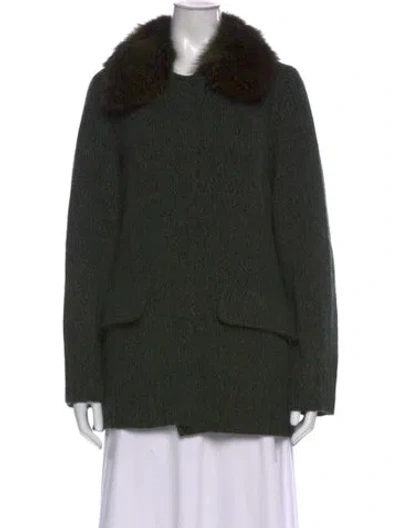 Pre-owned Prada 2015 Virgin Wool Sweater In Green
