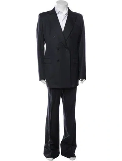Pre-owned Prada 2015 Virgin Wool Two-piece Suit In Blue