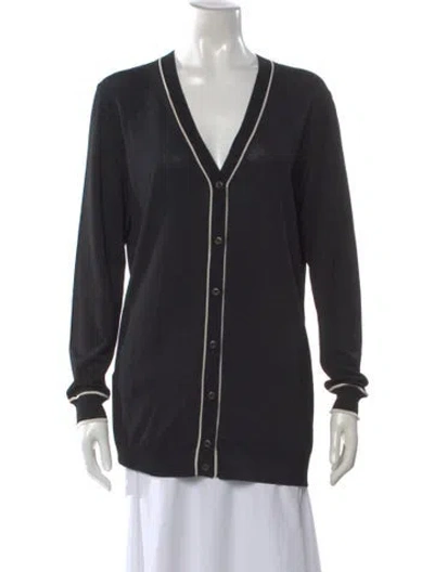 Pre-owned Prada 2015 V-neck Sweater In Black
