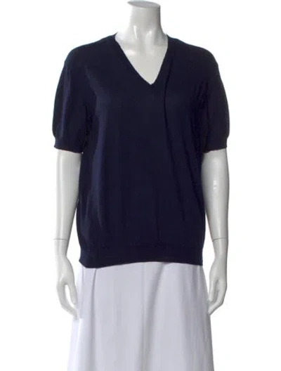 Pre-owned Prada 2015 V-neck Sweater In Blue